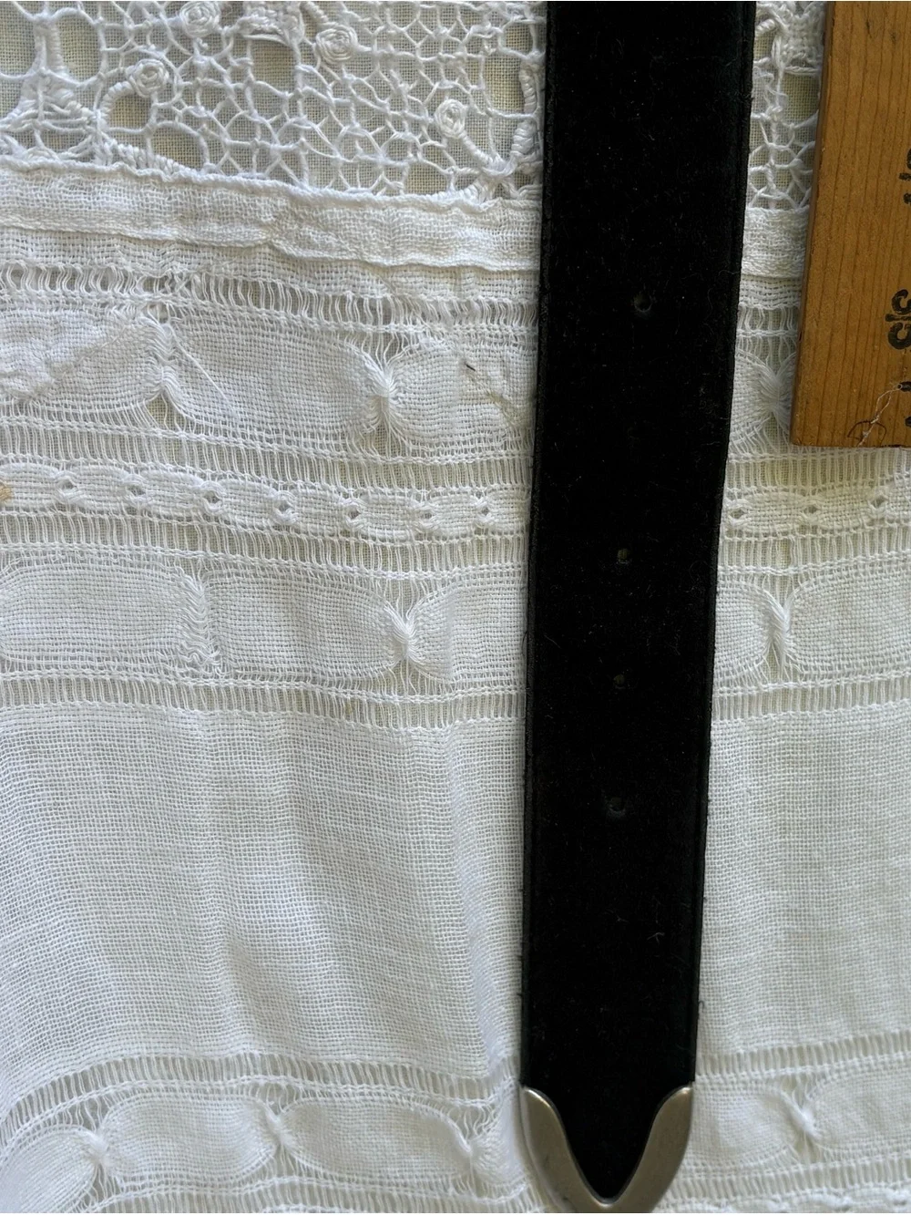 Black Suede Belt with Silver Buckle LP